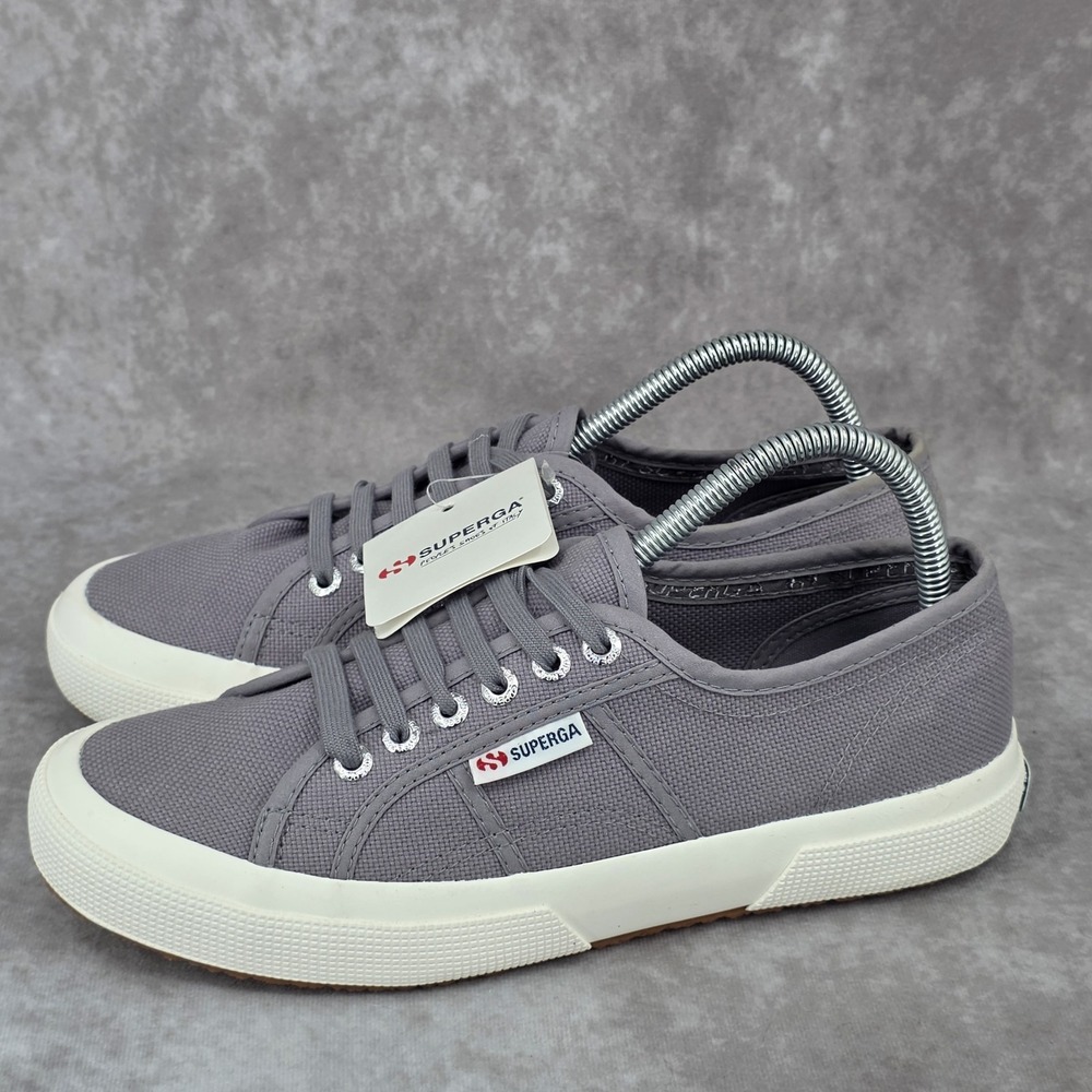 Superga 2750 Cotu Classic Womens Lace Up Canvas Sneakers Gray Low W 8.5 M 7